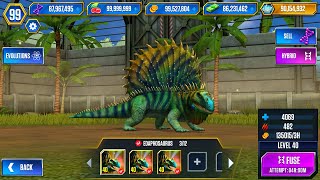 UNLOCK EDAPHOSAURUS MAX X3 LEVEL 40  JURASSIC WORLD THE GAME [upl. by Androw]