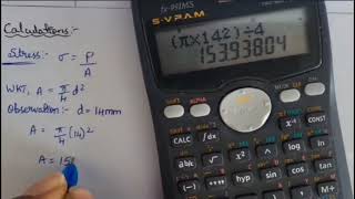 Calculations for Tensile Test done on Mild Steel in a UTM mechanicalengineering materialtesting [upl. by Eslud823]