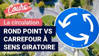 La différence entre rond point et carrefour à sens giratoire  Code de la route [upl. by Launcelot]