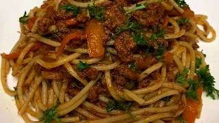 Kheema Noodles  Qeema Spaghetti  Pakistani Style Spaghetti with Ground Beef [upl. by Mrots]