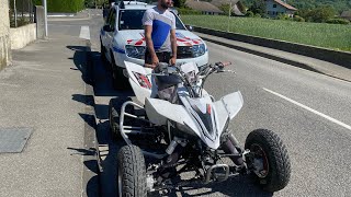 QUAD YAMAHA 450 YFZ  LESSAI TOURNE MAL  ARRESTATION POLICE [upl. by Lemrej596]