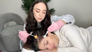 ASMR Scalp Check  Detailed Exam Treatment Sensory Tests Sharp or Dull Hair BrushingReal Person [upl. by Aldus]