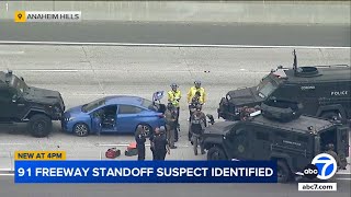 Suspect identified in police chase hourslong standoff that shut down Southern California freeway [upl. by Annerol]