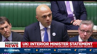 UK Home Secretary Sajid Javid statement at the House of Commons on the Amesbury incident [upl. by Atteram862]