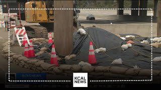 Sinkhole on 405 Freeway exit expected to create issues for commuters [upl. by Tirrell]