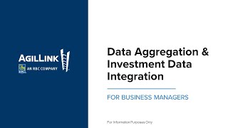 Presentation  Data Agg amp Investment Integration for Business Managers  InvestLink [upl. by Eniad]