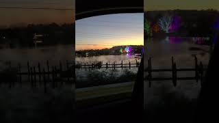 Christmas Lights across the Water • Oak Creek Bridge in Newcomb Maryland USA [upl. by Aonehc545]