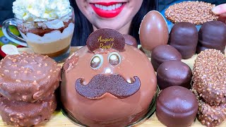 ASMR CHOCOLATE PARTY MOUSSE CAKE ICE CREAM MARSHMALLOW EGG DESSERT MUKBANG MASSIVE Eating Sounds [upl. by Pascoe288]