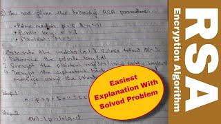 RSA Algorithm Explained  Solved Problem  Easy Explanation [upl. by Donatelli]