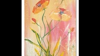 Acrylmalerei Mohnblüten malen Acrylic Painting Poppies [upl. by Bonnee]