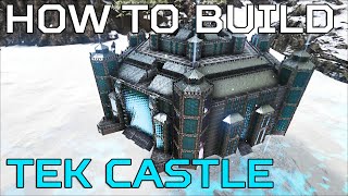 🦄 Ark Tek Castle HOW TO BUILD Ragnarok PVE Ark Survival NO MODS speed build [upl. by Klina831]