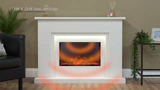 Acantha Arona Marble Electric Fireplace Suite 44 Inch [upl. by Gibe]