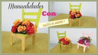 SILLA DECORATIVA HECHA CON PALITOS DE HELADO Y CARTÓN [upl. by Lenee]