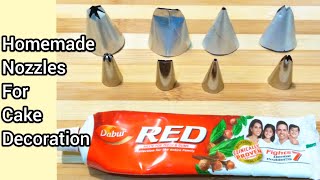 Nozzle making at home  Homemade nozzles for cake decoration  How to make cake nozzles at home [upl. by Milewski386]