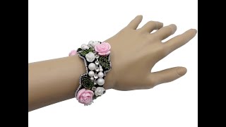 Armband mit Rosen Manschettenarmband Manschette Statement Schmuck [upl. by Reneta993]