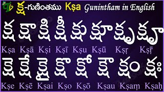 Telugu Guninthalu in English How to write Ksha gunintham in English క్ష గుణింతం Learn guninthalu [upl. by Carlene]