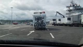 Disembarking Irish Ferries Epsilon by Car in Cherbourg France [upl. by Dyun327]