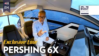 ENG PERSHING 6X  Exclusive Yacht Tour and Review  The Boat Show [upl. by Ahsitneuq231]