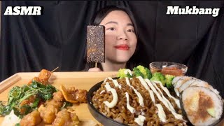 ASMR MUKBANG  Taiwanese Street Food with Sushi  Eating Sounds 咀嚼音 [upl. by Enelyad]