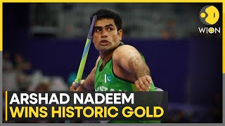 Paris Olympics 2024 Pakistans Arshad Nadeem wins historic javelin gold in Olympics  WION [upl. by Eisaj33]