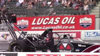 Jndia Erbacher Top Fuel Licensing Run  Santa Pod Main Event 2017 [upl. by Glory]