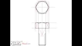 Engineering Drawing TutorialsAssembly drawing with Front view amp Side view bolt [upl. by Cranston]