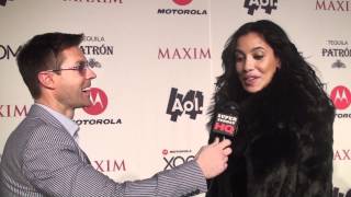 Empire Girls Julissa Bermudez Interview at the Maxim Super Bowl Party [upl. by Aissert972]