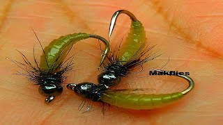 Fly Tying a Simple Caddis Larva by Mak 🦐 🐠 🐟 [upl. by Say]