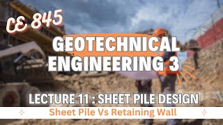 Lecture 11  Sheet Pile Design  Retaining Wall Design  Geotechnical Engineering  3 [upl. by Johns559]