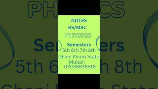 Notes BSMsc Physics available here [upl. by Ibby987]