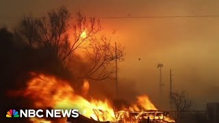 Massive wildfire burns in Texas [upl. by Nylareg]