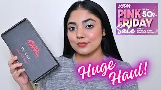 HUGE HAUL Nykaa Pink Friday Sale  Charlotte Tilbury Huda Beauty amp Some PR Haul [upl. by Sadiras]