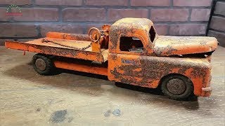 1950s Structo Flatbed Tow Truck Wrecker Restoration From Wreck To Resurrection [upl. by Imak]