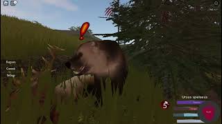 Bear vs elk fight  Cenozoic Survival ROBLOX [upl. by Nawtna881]