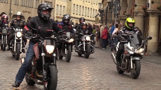 Motorradtage Münster  Abfahrt vom Prinzipalmarkt [upl. by Web]