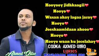 AXMED QIIRO HEESTII HOOYO COD BILAA MUSIC AH LYRICS 2019 [upl. by Neeruan]