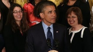 President Obama Speaks on the Equal Pay Act [upl. by Aicetal]