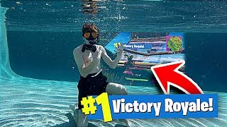 I Won a Game of FORTNITE UNDER WATER NOT CLICKBAIT [upl. by Notxed]