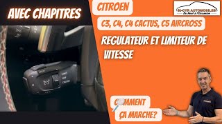 Citroen C3C4 C4 CactusC5 Aircross le régulateur limiteur de vitesse et MEM [upl. by Abernon822]