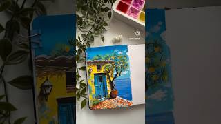 Sea view using Gouache paints art gouache gouachepainting gouaches [upl. by Yecnahc369]