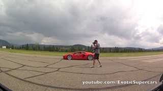 Nissan GTR vs Lamborghini Aventador  14 Mile Drag Race BOTH 100 STOCK 2nd Angle [upl. by Hatfield]