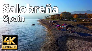 Salobreña Beach Walk  Virtual Tour  Spain  Walking tour  4k [upl. by Gentry]