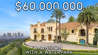 Touring a 60000000 Mega Mansion With a Massive WATERPARK [upl. by Schalles]