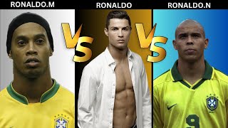 Comparison Ronaldo vs Ronaldo Nazario vs Ronaldo Moreira [upl. by Tuorah]