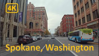 Driving in Downtown Spokane Washington  4K60fps [upl. by Mindi]