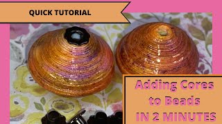 Quick Tutorial  Adding Cores Grommets Eyelets to Beads  Paper Resin Polymer Clay  How to Guide [upl. by Vernen]