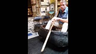 How to paddle a coracle National Coracle Museum personal demo [upl. by Oirottiv]