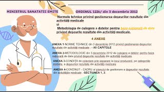 Ordinul 12262012 Ep1Norme tehnice privind gestionarea deşeurilor rezultate din activităţi medicale [upl. by Yalonda]