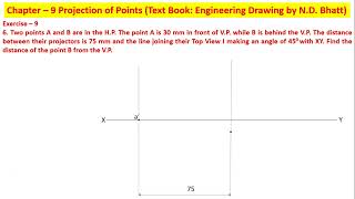 Projection of Points ND Bhatt Solution Ex 9 Problem 6 [upl. by Pros]