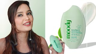 Moody AcneXpert Green Tea amp Niacinamide Sunscreen ReviewNew Launch [upl. by Imelda]